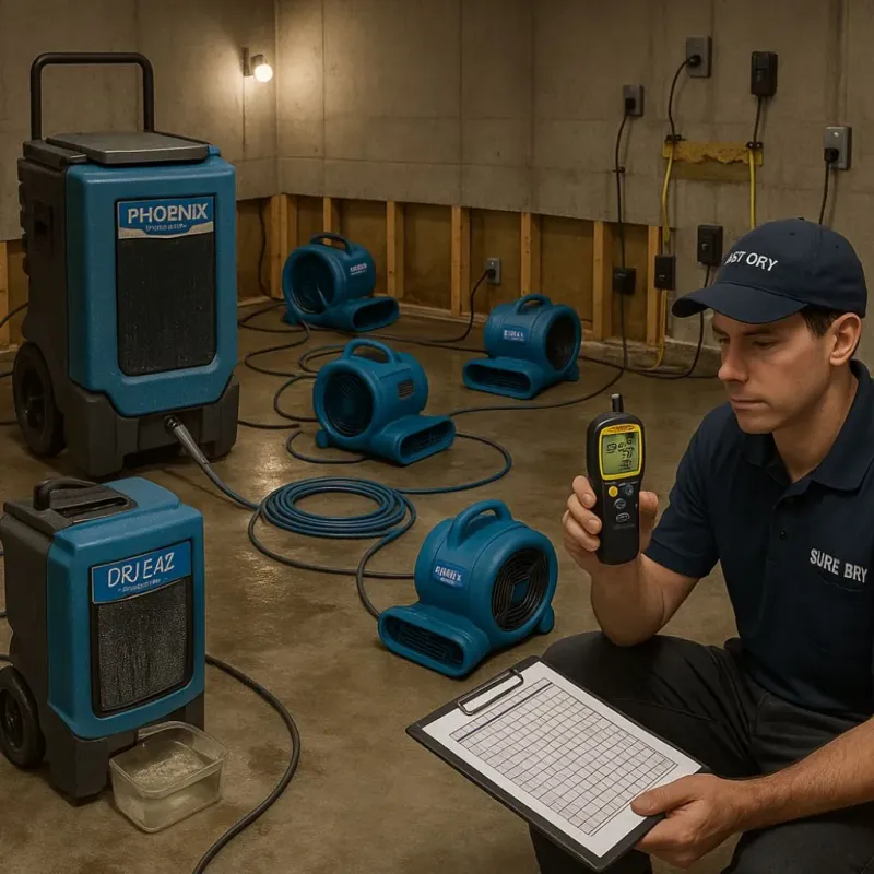 Structural Drying and Dehumidification process in Lansford, PA